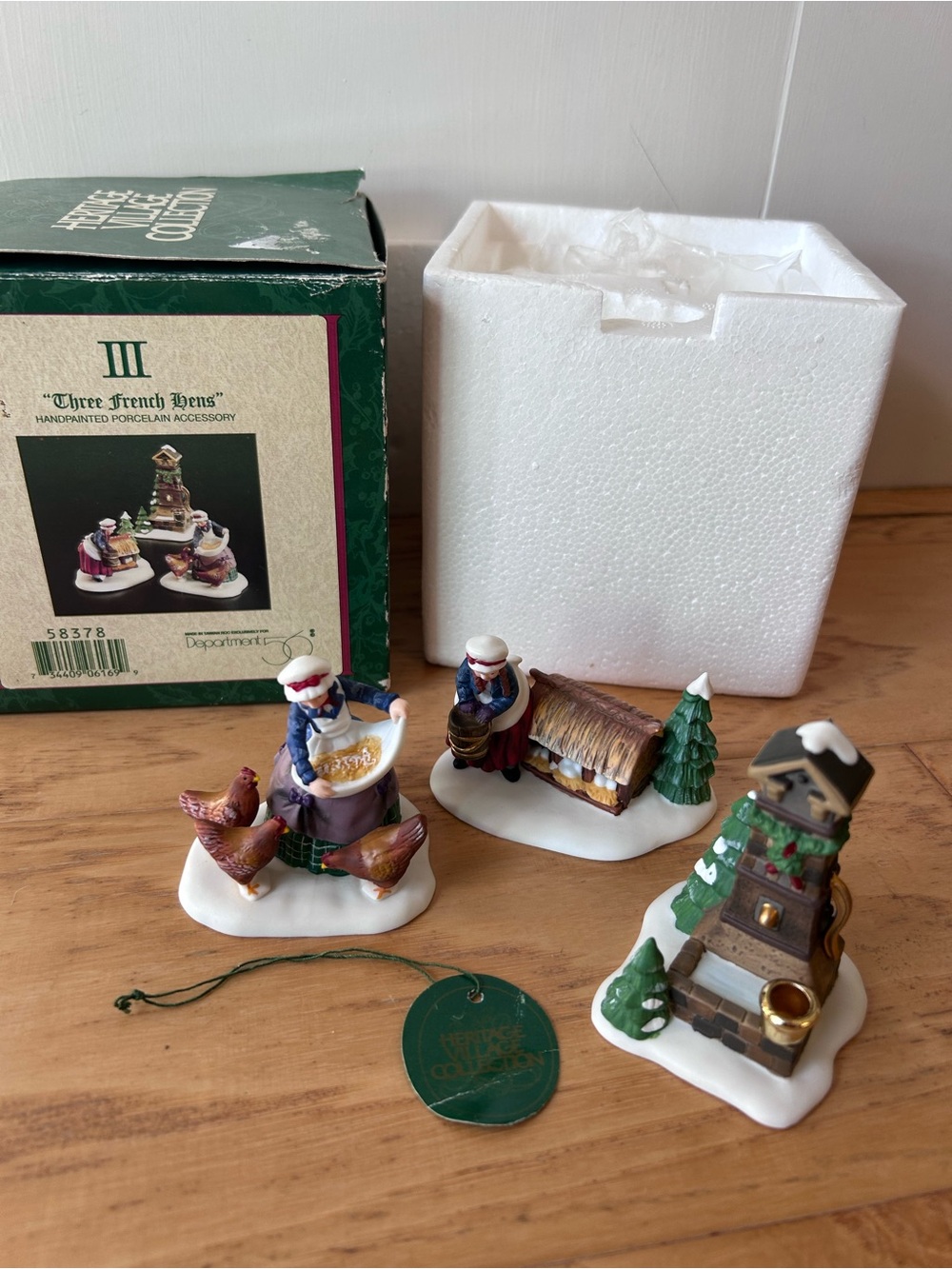 Department 56 NIB Three French Hens 12 Days of Dickens Village Dept 56 New